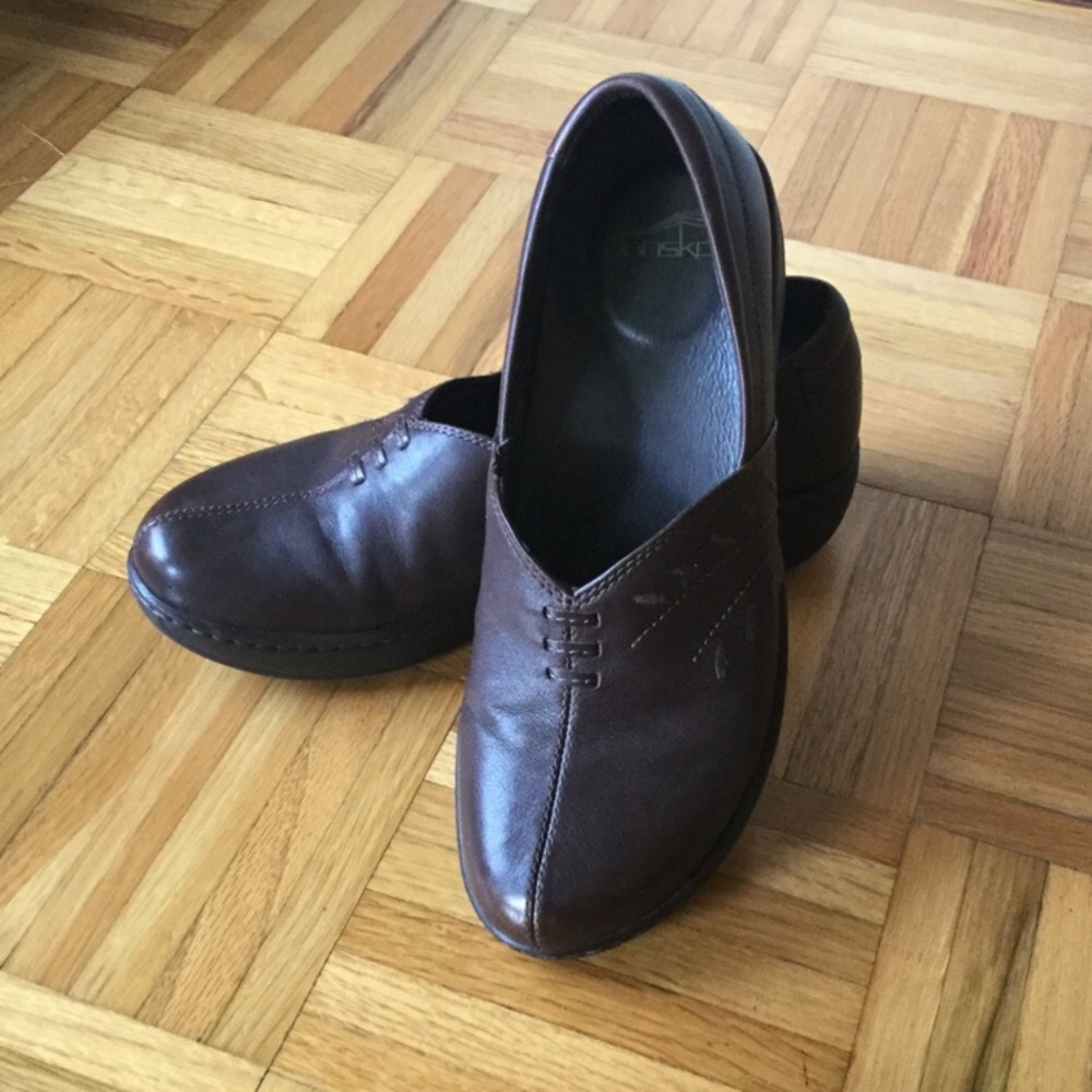 {Dansko} Brown Leather Clogs